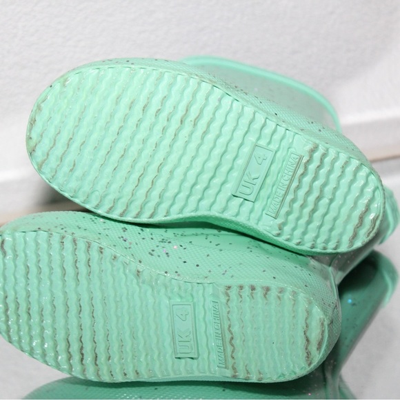 Hunter Kids Sparkle Glitter Rain Boots - Mint UK 4 Toddler - Picture 5 of 7